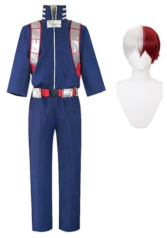 Ciyoulio Anime Cosplay MHA Shoto Todoroki Kostüm Halloween Anime Jumpsuit Cosplay Kleid, Damen/Herren Onesie Anime Uniform Für Comic Con Karneval