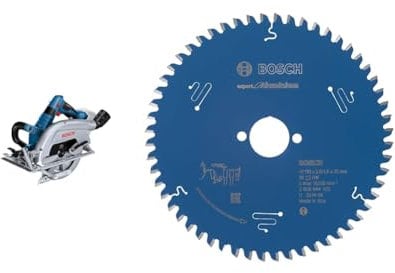 Bosch Professional BITURBO Cordless Circular Saw GKS 18V-70 L (Left Blade Side-Winder Saw with 70 mm Cutting Depth, Power of 1,800 W, incl. 1x Saw Blade) + 190 mm Circular Saw Blade for Aluminium