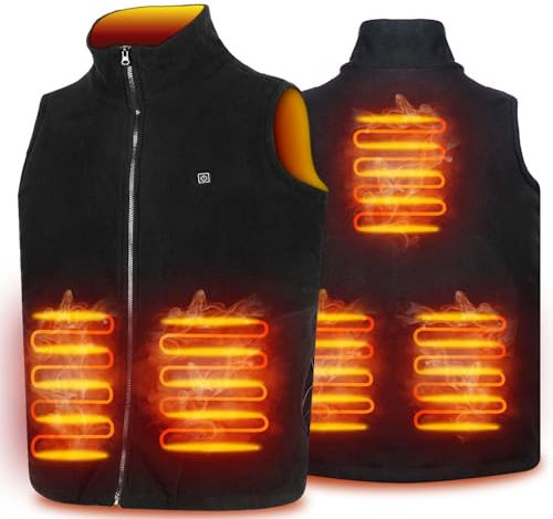 TOUVE Heated Vest, Polar Fleece Heated Jacket for Men/Women, Unisex Heated Gilet with 3 Adjustable Temperature with USB Winter Thermal Vest, Heating Jacket Gilet for Outdoor Activities(NO Power Bank)