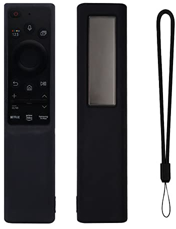 Funda para Samsung TV bn59-01357a/01363L/01364A, Mando a Distancia Solar de Silicona Shell, Funda Protectora, Funda de Repuesto con Lanyar (Negro)