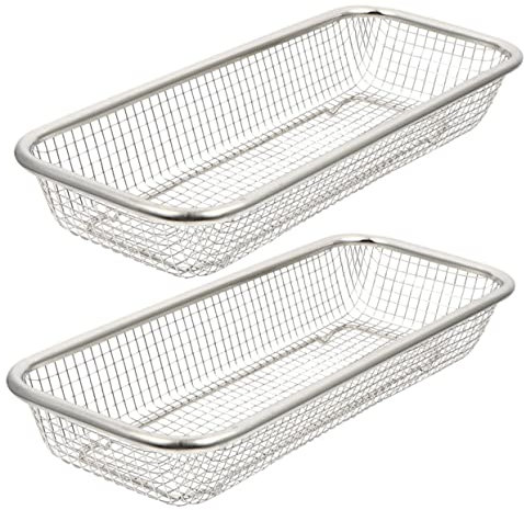 PHENOFICE 2Piezas Cesta Inoxidable para Utensilios de Lavavajillas Soporte de Almacenamiento para Palillos y Cubiertos Cesta de Drenaje Práctica y Resistente Altas para Utensilios de Cocina