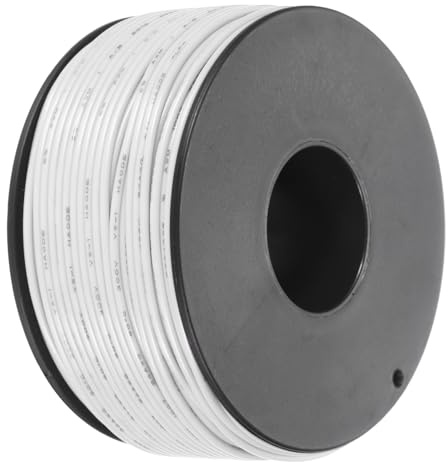 sourcing map 24AWG Stranded PVC Hookup Wire 50m/164ft White, Electrical UL1007 Spool Tinned Copper Wire for Internal Connecting, Marine