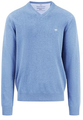FYNCH-HATTON Pullover aus Baumwolle mit V-Ausschnitt Crystal Blue/XL