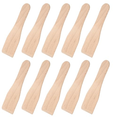 EJRUP 10 Pièces Grattoirs en Bois de Hêtre Local pour Raclette, 14 cm de Longueur, Spatules Résistantes à la Chaleur pour Poêlons Enduits