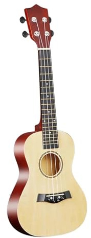 Leistungsart Ukulele Anfänger Ukulele 23 Zoll Mit Aufbewahrungstasche Tragegurt Steg Pitch Shifter Tonabnehmer Stimmgerät Und Reinigungstuch(Wood)