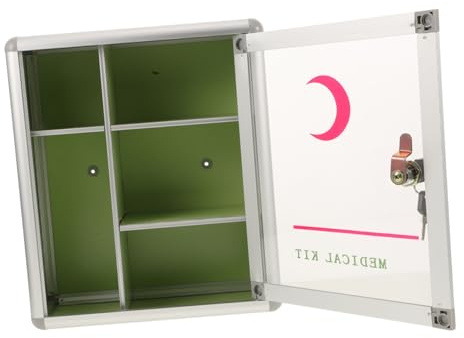LOLIPPYY Medikamentenbox mit Sichere Multifunktionale Aufbewahrung Wandmontage Abschließbarer aus Medizinschrank Aluminiumlegierung bei Outdoor Aktivitäten und Unternehmen