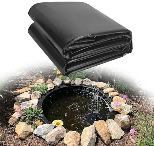 WUQINC Revestimiento para Estanques 350 x 2400 cm Resistente Al Desgarro Pond Liner Estanque Jardin Exterior Prefabricado Seguro para Estanques de Jardín, Piscinas, Acuicultura, Negro