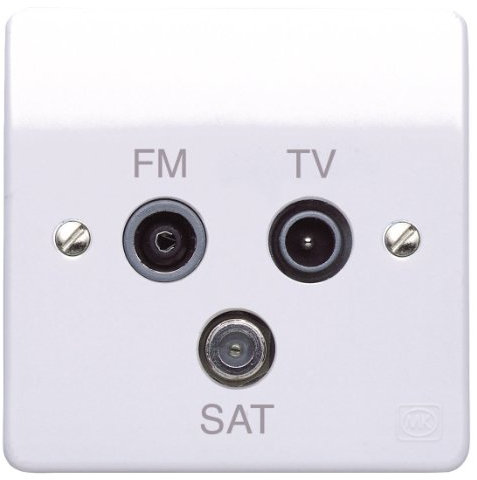 Mk K3553WHI 1-Gang TV/FM/SAT Triplexer