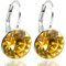 NOBEL Damen-Ohrringe 925 Silber Kristalle aus Österreich kurze Ohrhänger Topaz