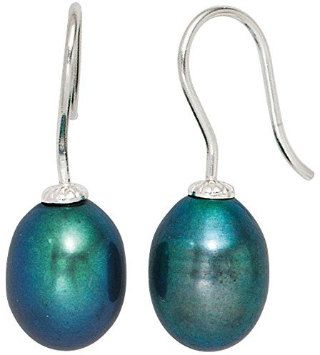 Jobo Damen-Ohrhänger aus 925 Sterling Silber mit dunklen Perlen
