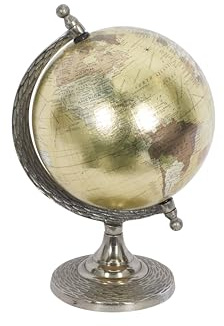 Deco 79 traditionell dekorativ metall- och plastglob, aluminium, texturerad flerfärgad finish, 17,78 cm B x 25,4 cm H