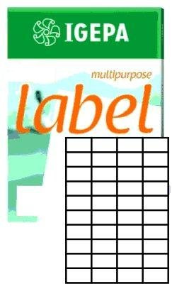 Igepa Label Multipurpose Etiketten 52,5 x 29,7 mm Papier permanent haftend für Laser- und Injektdrucker sowie Kopierer 100 Blatt A4 / 4000 Etiketten