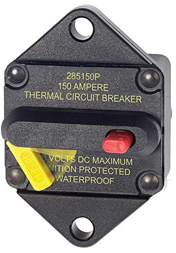 Blue Sea Systems 7089 285 Series Thermal Circuit Breakers, Panel Mount, 48V DC, 150A