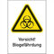 Aufkleber Vorsicht! Biogefährdung gemäß ASR A1.3/ DIN 7010 Folie selbstklebend 18,5 x 13,1cm (Warnschild, Kombischild) praxisbewährt, wetterfest