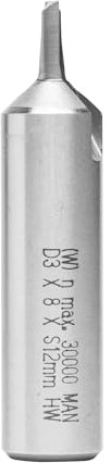 ENT 10502 Nutfräser VHW, Schaft (S) 12 mm, Durchmesser (D) 3 mm, NL 8 mm, SL 40 mm, GL 52 mm, mit VHW Grundschneide