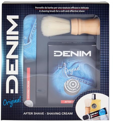 DENIM Original Shaving Set Aftershave + rasiercreme + RasierPinsel
