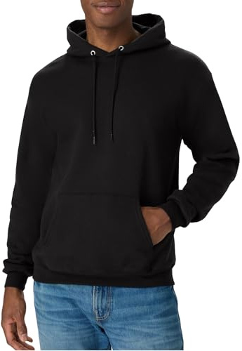 Hanes mens Pullover Ecosmart Hooded Sweatshirt, Black, Small US
