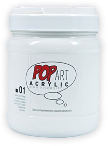 Pebeo - Pop Art Acryl Hohe Zähflüssigkeit Kunsthandwerk Farbe - Großes Glas Mit 700ml - Titan Weiß