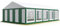 TOOLPORT Tendone per Feste 5x10 m PVC Verde-Bianco 100% Impermeabile Gazebo da Giardino Tendone da Esterno Tenda Party