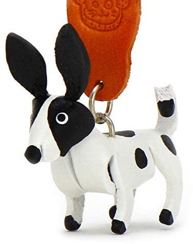 MONKIMAU Schlüsselanhänger Tiere 3D Chihuahua aus Echtleder - handgefertigt Leder Tieranhänger - Geschenk für Damen, Frauen, Kinder und Tierliebhaber