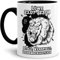 Sternzeichen-Tasse Löwe - Innen & Henkel Schwarz - Geburtstag/Astronomie/Sternen-bilder/mit Spruch/Witzig/Kaffeetasse/Mug/Cup - Qualität Made in Germany