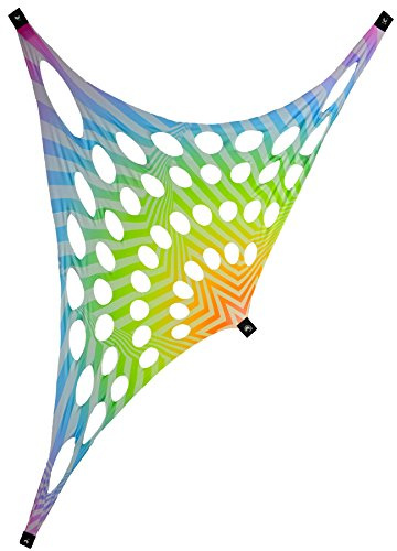 PSYWORK Schwarzlicht Segel Spandex | Goa Holes Rainbow Stripes | 1,0 x 1,75m | UV-aktiv | Leuchtend | Wandtuch Wandbehang Stoff Neon Deko Party Tuch Tapestry Poster PSY