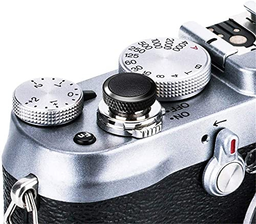 JJC Black Black Deluxe Camera Soft Release Button with Microfiber Leather on Surface for Fuji Fujifilm X-T20 X-T10 X-T2 X-PRO1 X100 X100S X100T X30 X20 Sony RX1R RX10 II IV Leica M10 etc