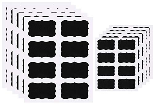 128 Chalkboard Labels for Jars, Erasable and Reusable Waterproof Blackboard Stickers Chalkboard Labels for Decorating Jars, Pantry, Home and Office, Scrapbooking (64 Large + 64 Small)