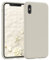 EAZY CASE Premium Silikon Handyhülle kompatibel mit iPhone X/XS, Slimcover mit Kameraschutz und Innenfutter, Silikonhülle, Schutzhülle, Bumper, Handy Case, Hülle, Softcase, Taupe
