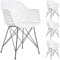IDIMEX Gartenstuhl Alicante im Retro Design, Stühle Küchenstuhl Essstühle Armlehnstuhl, im 4er Set, Kunststoff in weiß