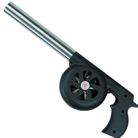 Esweny Outdoor Kochen BBQ Ventilator Luftgebläse Mini Handkurbel Ventilator Luftgebläse Grill Picknick Camping Herd Zubehör für Grill Feuer Balg Handkurbel Werkzeug (erweitert)