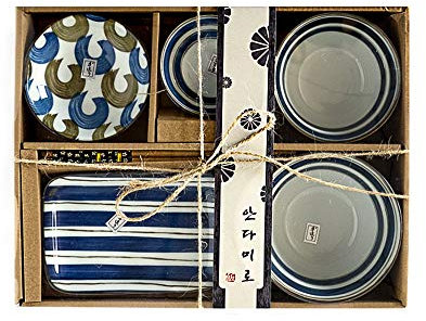 Watenkliy Vajilla japonesa para sushi, porcelana, 6 piezas