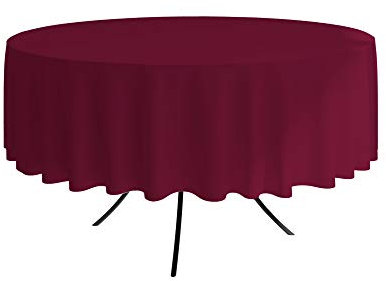 ALOHA Tischdecke Tischtuch Tischtücher Tischwäsche Tischdekoration Tafeltuch Farbe und Größe wählbar (Weinrot/runden/Ø 100cm)