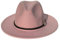 Xiang Ru Herren Damen Wolle Fedora Hut Elegant Breite Krempe Panama Trilby Filzhut mit Band Jazz Cowboy Cap M Farbe: Rosa