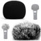 ChromLives Lot de 2 manchons pour pare-brise en fourrure et mousse Compatible avec Zoom H1 H1n Apogee Micro Zoom en fourrure synthétique Noir
