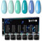 Beautilux UV Nagellack Blau, 6 Farben 10ml Soak Off Hellblaue Gel Nagellack Set für Home-Maniküre Nail Art Maniküre (Hellblaue Serie)