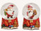 2er-Set Schneekugel mit lustigen Nikolaus und süßen Details aus Poly und Glas 2 Fach Sortiert (rot) (Ø 6cm)