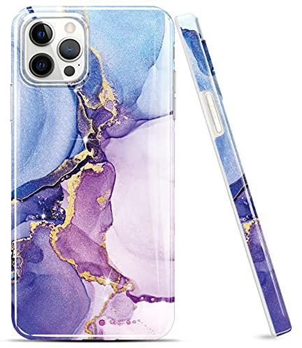 luolnh Gold Glitter Sparkle Case Compatible with iPhone 13 Pro Case Marble Design Shockproof Slim Soft Silicone TPU Bumper Cover Phone Case for iPhone 13 Pro 6.1 Inch 2021(Blue/Pink/Purple)