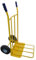 Carretilla de Carga Profesional con Ruedas neúmaticas de 260mm, Carga máxima de 300kg,chasís Tubular de Acero 25mm Color Amarillo.Peso 16kg y Pala abatible de 43cm