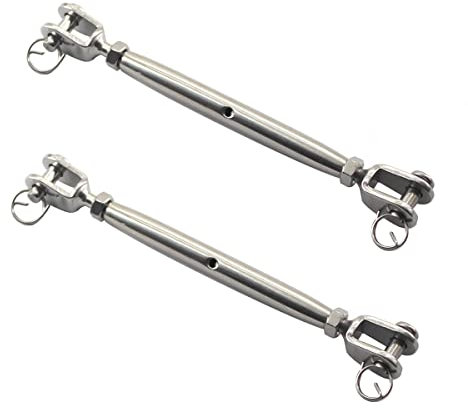 Lot de 2 tendeurs à vis M8 en acier inoxydable 304 avec corps fermé