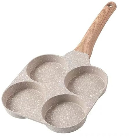 Oriental riverkit 4 Hole Egg Pan Suitable for Fried Eggs, Steak, Meat and Bacon, Suitable for All Hobs & Induction Cookware, Multi Aluminum Fried Egg Pan Work with Open Flame and Gas Stove