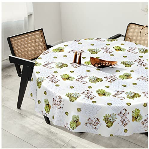 Wachstuchtischdecke Wachstuch Tischdecke abwaschbar Wachstischdecke Plastik-Tischdecken Glatt Rund 140cm Schnittkante Steine Spa