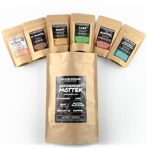 DER KLEINE BERGMANN Grillgewürze Geschenkset Mottek, 6 exklusive Grill Gewürze im Geschenkset, Geschenk für echte Grillfreunde