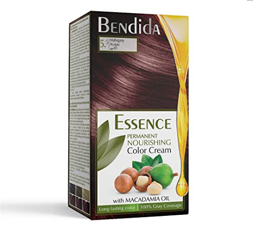 Bendida permanent haarfarbe – haartönung, rot, braun, abmattierung blond, schwarz, aschblond, haarfarben mit macadamiaöl, Haarfärbemittel mit langanhaltende farbe 120ml (5.5 Mahagoni)