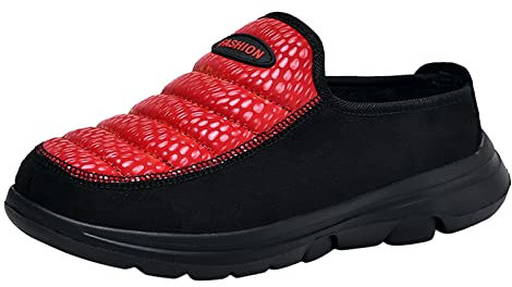 Yowablo Freizeit Paar Männer Winter Tuch Wasserdicht rutschfeste Flache Runde Zehe Atmungsaktive Slip On Faule Schuhe Hausschuhe Schuhe Schwarz Herren