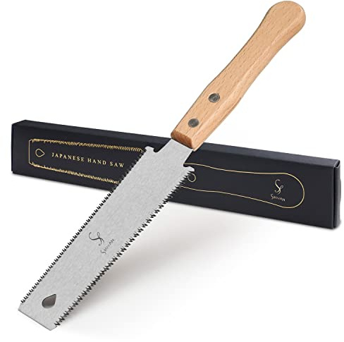 SS SHOVAN Japanese Hand Saw, 6 Inch SK5 Double Edge Pull Saw 11/17 TPI Flush Cut Saw, Wooden Handle Small Handsaw Woodworking Tools for Fine Cutting Wood