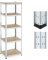Relaxdays Scaffale in Acciaio Zincato, 180x60x45 cm, 5 Ripiani ad Alta Portata 500 kg, per Garage e Cantina, Argentato