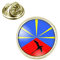 Badgmania Pin's Doré 20mm Drapeau Réunion Paille en Queue Emblème Ile de la Réunion Flag France Logo 18mm Pins Bouton Epinglette