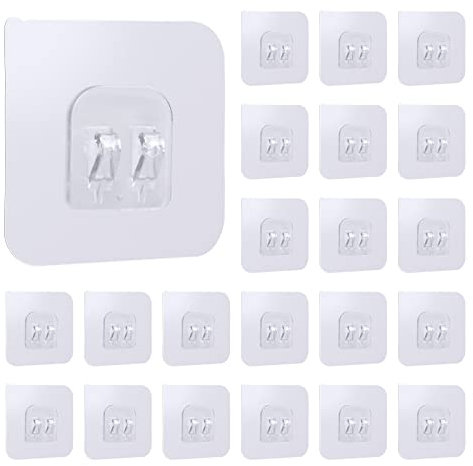 Vesaneae 32 Stück Selbstklebende Haken,Wandhaken Transparent Klebehaken,Selbstklebend Handtuchhaken,Handtuchhalter ohne Bohren Große Klebehaken,Magischer Haken,für Küche Bad Wand & Decke Aufhänger