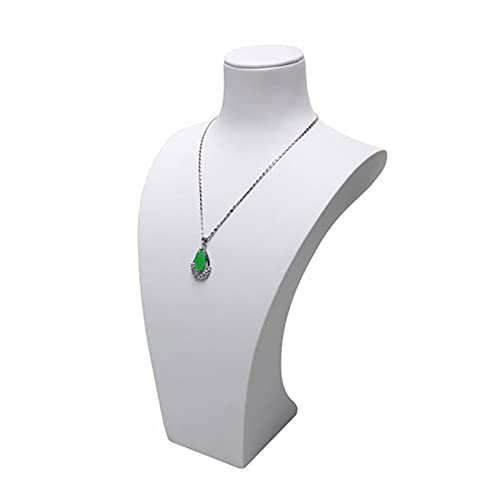 LUCBEI Porte Bijoux Bijoux en Cuir Blanc Buste Collier présentoir Salon Professionnel Porte-Bijoux Collier Affichage Buste 3D Collier Organisateur Bijoux présentoir Presentoir Bijoux (Size : 42cm)
